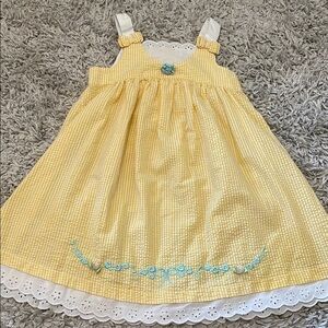 Little Bitty Yellow Gingham Seersucker Dress
